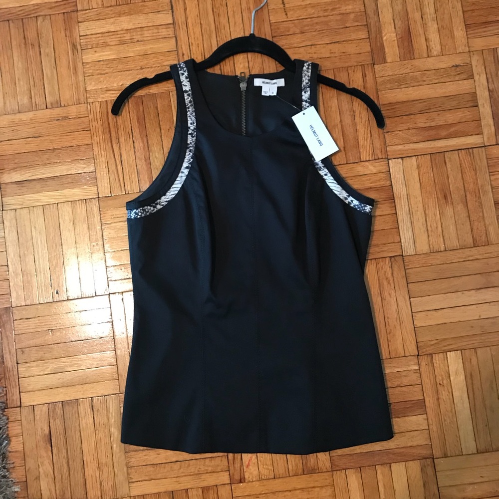 NWT Helmut Lang Racer Tank Blouse with Python